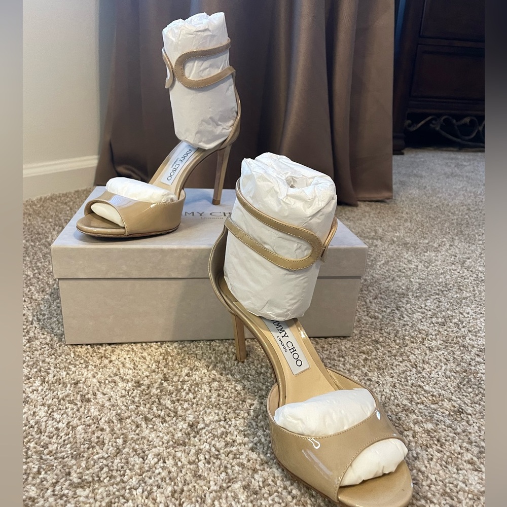 Jimmy Choo Lane 85 patent Nude